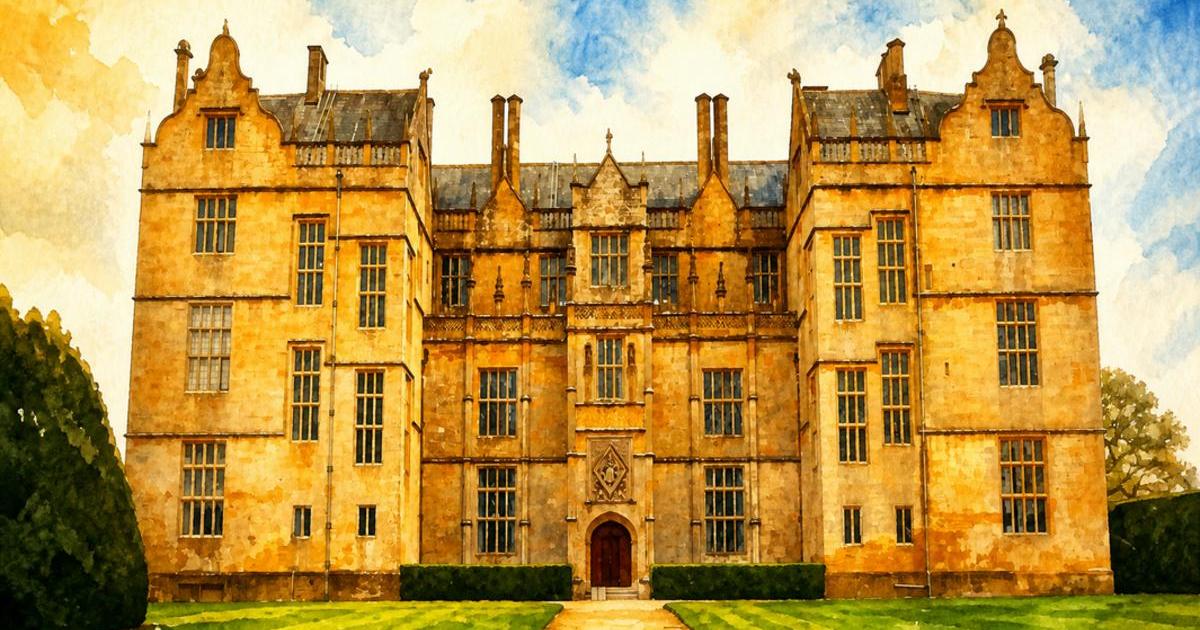 Watercolour illustration of Montacute House, Issue 21