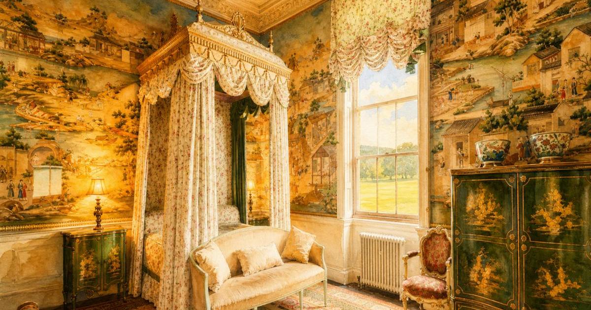 Watercolour illustration of Harewood House, Issue 24