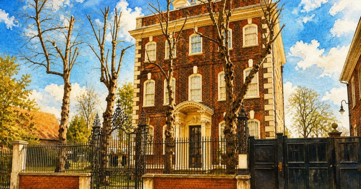 Watercolour illustration of Rainham Hall, Issue 25
