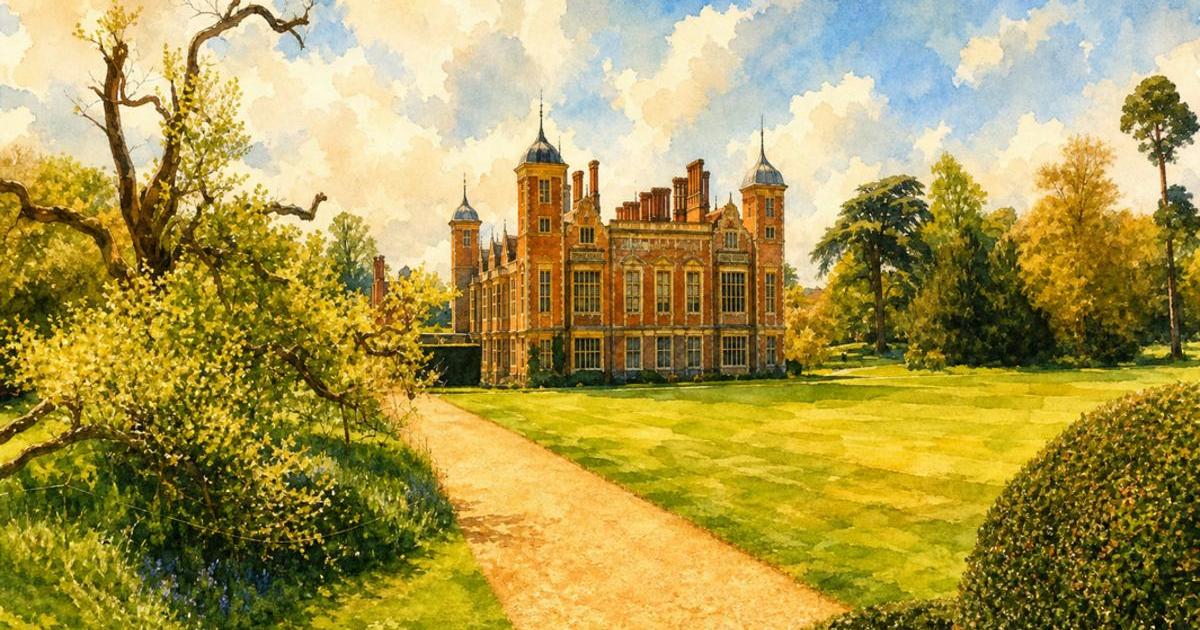 Watercolour illustration of Blickling Hall, Issue 13