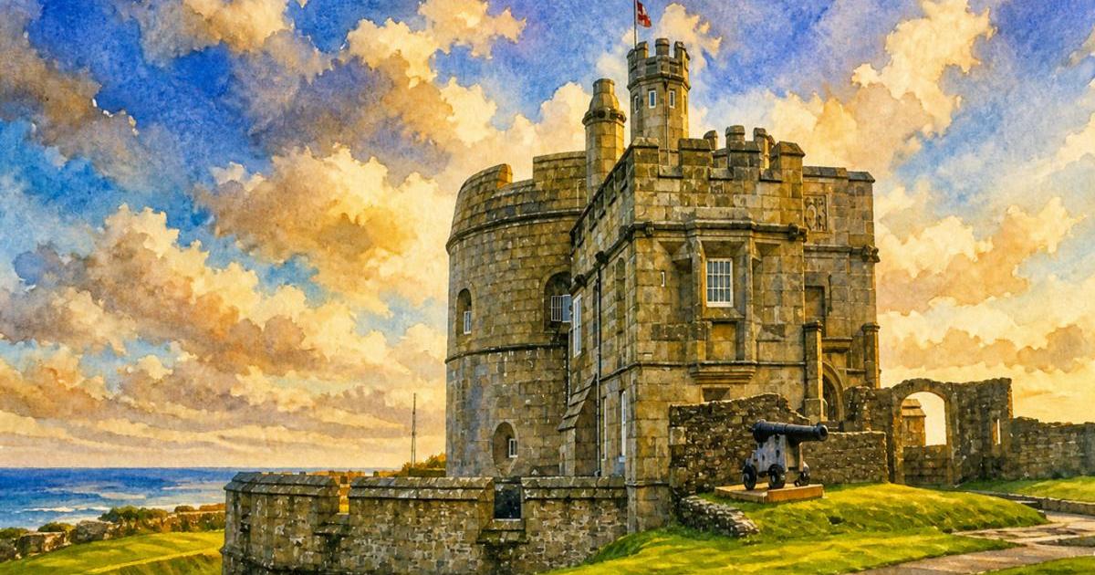 Watercolour illustration of Pendennis Castle, Issue 20