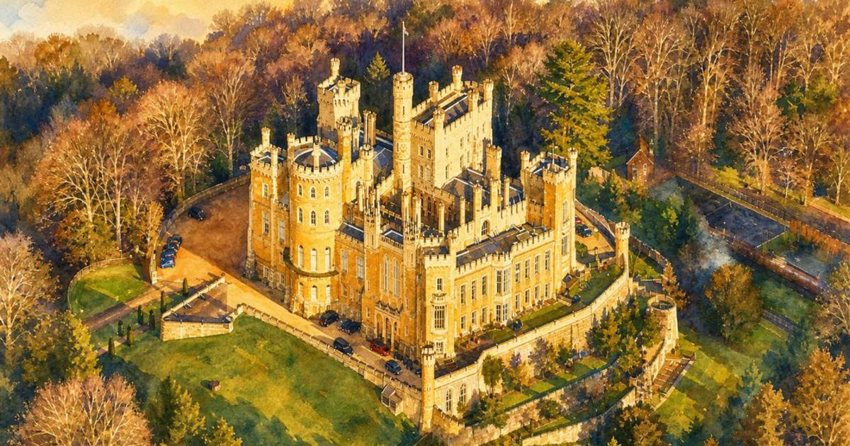 Watercolour illustration of Belvoir Castle, Issue 15