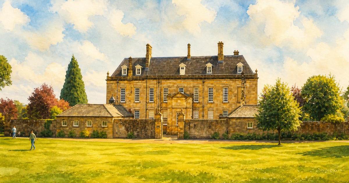 Watercolour illustration of Wallington Hall, Issue 20