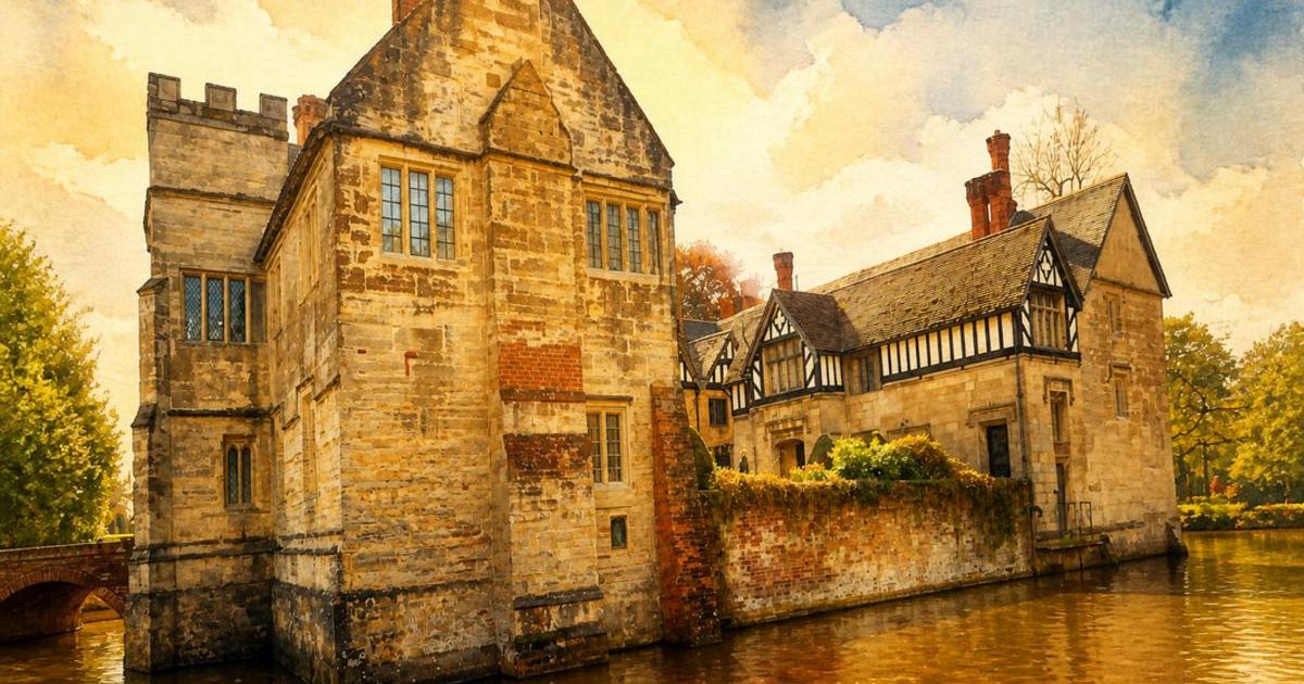 Watercolour illustration of Baddesley Clinton, Issue 18