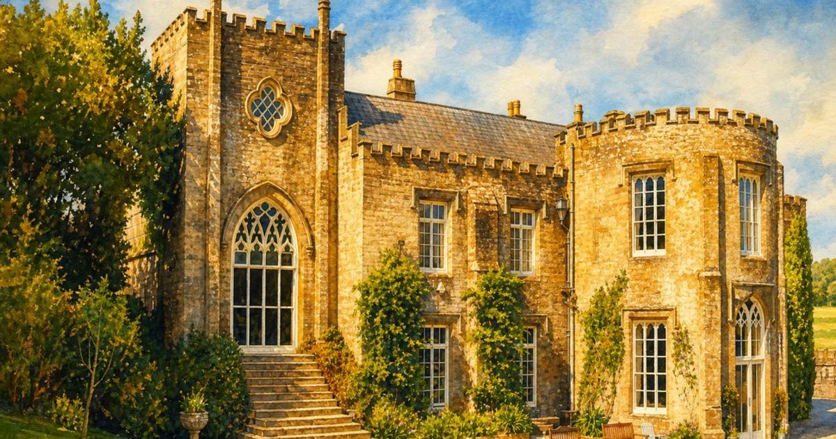 Watercolour illustration of Prideaux Place, Issue 12