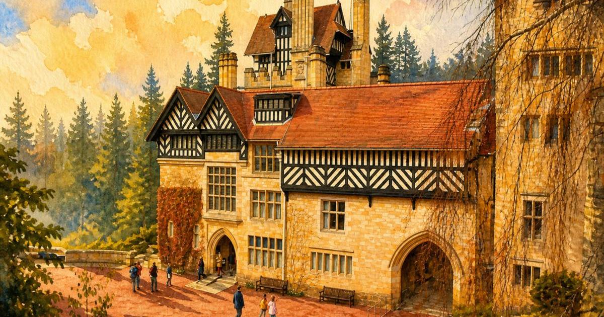 Watercolour illustration of Cragside, Issue 15
