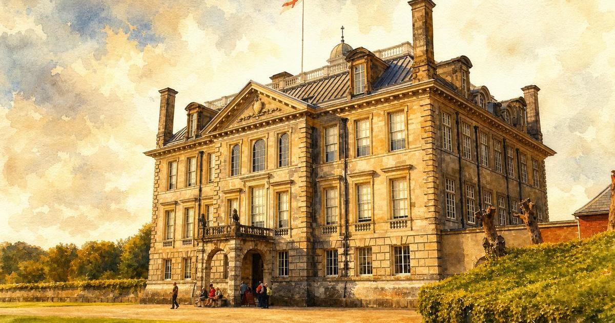 Watercolour illustration of Kingston Lacy, Issue 8